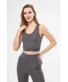 Kolsuz Dalgiç Baskılı Crop - Füme