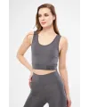 Kolsuz Dalgiç Baskılı Crop - Füme