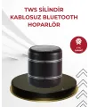Kompakt Silindir Metal Bluetooth Hoparlör 400 Mah Uzun Pil Tws Destekli