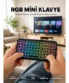 Kompakt Siyah Rgb Işıklı Bluetooth Mini Klavye