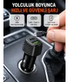 Kompakt Tasarımlı Type-C + USB Girişli Araç Şarj Başlığı