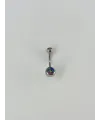 Koyu Hologram Taş Detaylı Göbek Piercing - Pg0051