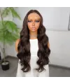 Koyu Kumral Dalgalı Fiber Sentetik Tül Peruk