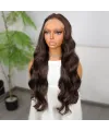 Koyu Kumral Dalgalı Fiber Sentetik Tül Peruk