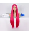 Koyu Pembe Ekstra Uzun Tül Peruk