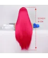Koyu Pembe Ekstra Uzun Tül Peruk
