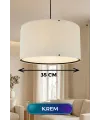 Krem Kumaş Başlıklı Sarkıt Avize 35 CM