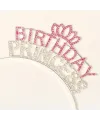 Kristal Taşlı Pembe Birthday Princess Yazılı Parti Tacı 19x11 Cm