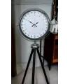 Krom 24 Saat Göstergeli Özel Tasarım Tripod Ayaklı Saat