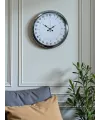 Krom 40 Cm Metal 24 Saat Göstergeli Özel Tasarım Duvar Saati