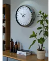 Krom 40 Cm Metal 24 Saat Göstergeli Özel Tasarım Duvar Saati