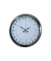 Krom 40 Cm Metal 24 Saat Göstergeli Özel Tasarım Duvar Saati