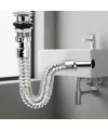 Krom Basmalı Sifon Körüklü Sifon Bas Stoplu Lavabo Mutfak SifonuPaslanmaz