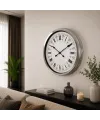 Krom Desenli 60 x 60 Cm Metal Duvar Saati