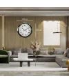 Krom Desenli 60 x 60 Cm Metal Duvar Saati