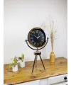 Krom Metal Mini Tripod Siyah Retro Masa Saati 45×26 cm