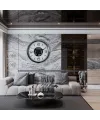 Krom Modern 60 Cm Çarklı Duvar Saati