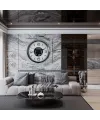 Krom Modern 60 Cm Çarklı Duvar Saati