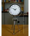 Krom Modern Classic Üç Ayaklı Metal Masa Saati