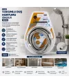 Krom Örgülü Vakumlu Duş Hortumu 150 cm