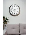 Krom Roma Rakamlı 40 Cm Metal Modern Duvar Saati
