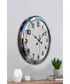 Krom Şıklık 52 Cm Metal Modern Duvar Saat