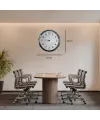 Krom Takvimli 52 x 52 Cm Metal Duvar Saati