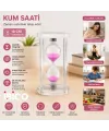 Küçük Cam Kum Saati Cam Standlı= Çap: 6cm-yükseklik: 10cm