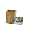 Küçük  Kare=9x9cm  Ahşap Bambu Kaşıklık Organizer