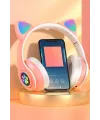 Kulak Üstü Bluetooth Kulaklık - Renk: Pembe, Bluetooth Versiyon: 5.0, Mikrofon, Özellik: Kablolu