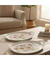 Kulplu Yuvarlak Tepsi