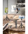 Kumandalı Tripod Telefon Tutucu Selfie Çubuğu 360 Derece Dönebilen