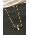 Kuş Zirkon Taşlı Çelik Kolye