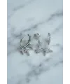 Kutup Yıldızı Model Gümüş Renk 3 lü Küpe Set
