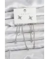 Kutup Yıldızı Model Gümüş Renk Pirinç Sallantılı Kadın Küpe