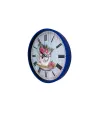 Lacivert Çiçek Desenli 36 Cm Duvar Saati