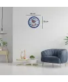 Lacivert Çiçek Desenli 36 Cm Duvar Saati