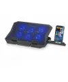 Laptop Soğutucu 6 Fan Led Telefon Standlı - Siyah HDX4254