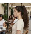 Lastik Tokalı At Kuyruğu Kabarık Afro Dalgalı  - Kumral