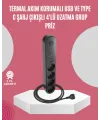 Led Anahtarlı Akım Korumalı Çoklu Priz 4 Priz 3 Usb Girişli