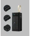 Led Aydınlatmalı Güneş Panelli Powerbank Seyahat Ve Kamp İçin