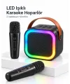 LED Işıklı Bluetooth Karaoke Hoparlör Seti
