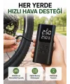 Led Işıklı Dijital Hava Pompası Araba Bisiklet Uyumlu