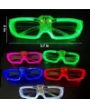 LED Işıklı Glow Pilli Parti Gözlüğü - Glow Efektli 6 Adet 5 Renk