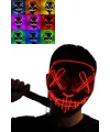 Led Işıklı Neon Maske Cadılar Bayramı Maskesi Korkunç Korku Maskesi