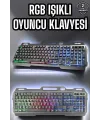 Led Işıklı Oyuncu Klavye Usb Girişli Rgb Işıklı Q Klavye Mouse Hediyeli