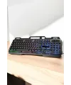 Led Işıklı Oyuncu Klavye Usb Girişli Rgb Işıklı Q Klavye Mouse Hediyeli