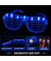LED Işıklı Panjur Parti Gözlüğü Mavi Renk Shutter Gözlük