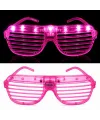 LED Işıklı Panjur Parti Gözlüğü Pembe Renk Shutter Gözlük