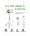 Led Işıklı Selfie Çubuğu Bluetooth Kumandalı Kablosuz Tripot Selfie Monopod Selfie Stick (Beyaz)